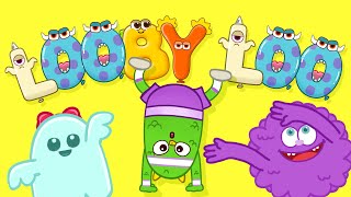 Here we go looby loo song with ZooZooSong monsters  Dance for kids and children [upl. by Funda970]