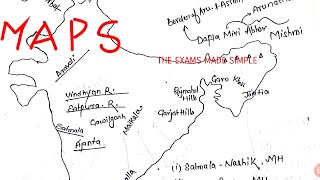 Map Practice  Mountain Ranges and Hills of India [upl. by Anwadal399]