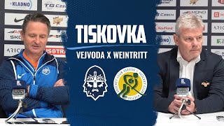 Trenéři po zápase Rytíři Kladno  VHK ROBE Vsetín Otakar Vejvoda a Jiří Weintritt [upl. by Pavla]