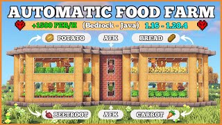 Minecraft 121  OP Automatic Food Farm – 1500 Per Hour  Bedrock amp Java Tutorial [upl. by Lenette]