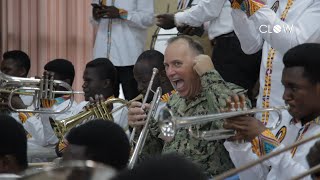 The US Navy band got attracted by Rhythms 360 band of Takoradi Ghana [upl. by Halimaj185]