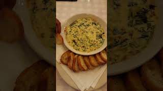 Spinach Artichoke DipItalian foodMaggianos Little Italy Vegetarian AppetizerItalian cuisine 4k [upl. by Lemmueu]