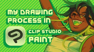 My Drawing Process in CLIP STUDIO PAINT  Speedpaint [upl. by Adyahs]