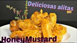 ALITAS DE POLLO A LA MOSTAZA Y MIEL  Facil buffalo wings in honey mustard [upl. by Francesco]