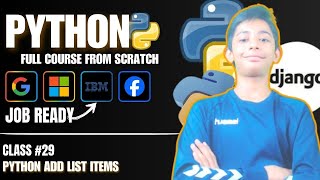 Python Add List Items  Python Tutorial  Class 29  Hindi [upl. by Anasus880]