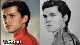 How to draw Spiderman 🕷️ Tom Holland Sketch Tutorial step by step  YouCanDraw [upl. by Naujuj444]