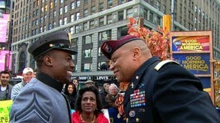 Soldier Surprises Dad Live on Good Morning America West Points Cameron Goins Reunites with Dad [upl. by Ahseela]