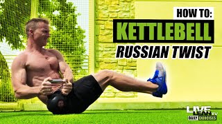 How To Do A KETTLEBELL RUSSIAN TWIST  Exercise Demonstration Video and Guide [upl. by Kcirrag725]