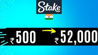 TURN 500 RS INTO 52000 RS IN STAKE 😮🤑 STAKE GAME CHALLENGE [upl. by Anirb776]