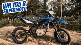 YAMAHA WR 155 R REVIEW SUPERMOTO 2021 [upl. by Woo596]