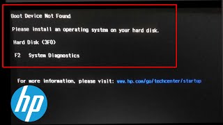 Boot Device Not Found  please install an operating system on your hard disk  Hard Disk 3FO  HP [upl. by Doownelg62]