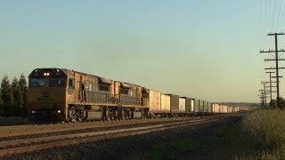 EMD Diesels climb 1 in 50 grade at Beveridge Australian Trains [upl. by Senga]