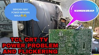 TCL CRT TV POWER PROBLEM AND FLICKERING [upl. by Oxley392]