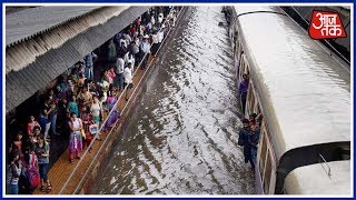 Live Heavy Rains Lash Andheri Thane Railway Services Partially Resume [upl. by Bohlen]