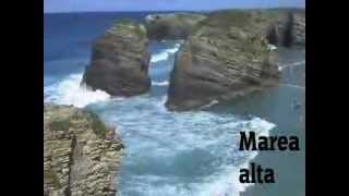 Playa De Las Catedrales  Marea alta y baja Ribadeo  Galicia [upl. by Scribner]