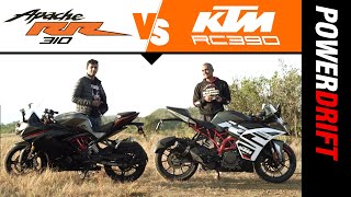 Giveaway Alert  TVS Apache RR 310 BS6 vs KTM RC 390  Affordable Sportsbikes Compared  PowerDrift [upl. by Nnyllaf728]