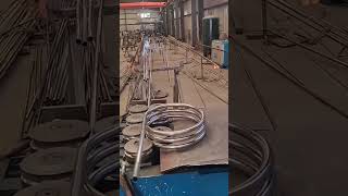 Round stainless steel pipe coiling process [upl. by Agiaf]