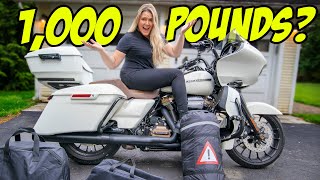 Packing my 1000 pound Motorcycle for a Camping Trip [upl. by Lindsay]