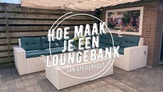 Een loungebank of hoekbank maken van steigerhout [upl. by Itram368]