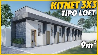 KITNET 9m² DECORADA  LOFT 3x3 [upl. by Allveta713]