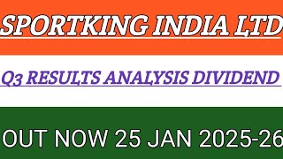 SPORTKING INDIA LTD Q3 RESULT 2025SPORTKING INDIA LTD Q3 RESULT TODAY [upl. by Ennoid]