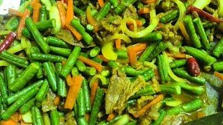 How to Cook Fried Long Beans  Resipi Kacang Panjang Goreng  Indian Style Cooked Long Beans  GR [upl. by Ardekan474]