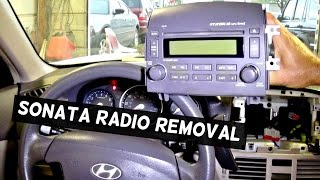 HYUNDAI SONATA RADIO REMOVAL REPLACEMENT 2005 2006 2007 2008 2009 2010 [upl. by Intyre523]