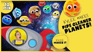 Kylee Makes Pipe Cleaner Planets  Kids Art Video about Space amp Solar System Make DIY Planet Toys [upl. by Asusej]