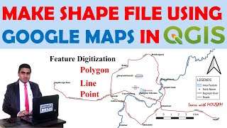 Digitizing feature in QGIS  Extracting data from Google Satellite Image [upl. by Tubb]