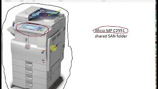 RICOH Aficio MP C2551 Shared Scan Configuration [upl. by Bathelda]