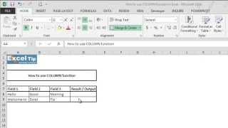 How to use COLUMN function in Excel [upl. by Sillyhp8]