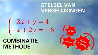 Instructie stelsel oplossen combinatiemethode  2 voorbeelden [upl. by Lore]