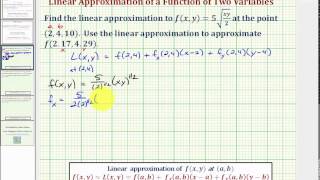 Find a Linear Approximation to a Function of Two Variables and Estimate a Function Value [upl. by Cinelli717]