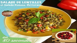 Salade de Lentilles  Salade PommeBetterave  Coucouzina [upl. by Aible]