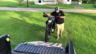 Harbor Freight TriFold Aluminum ATV Ramp Modified for Solo Motorcycle Loading 90018 [upl. by Chae244]