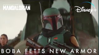 Star Wars The Mandalorian Boba Fetts New Armor  Disney [upl. by Amoritta505]