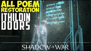 All Poem Restoration  All Ithildin Doors  MiddleEarth Shadow of War [upl. by Aynna]