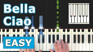 Bella Ciao  EASY Piano Tutorial  Sheet Music Synthesia [upl. by Levey]