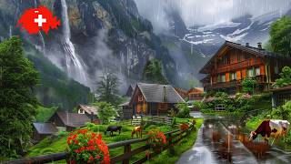 Rainy Day in Switzerlands Most Beautiful Places  You Should Visit Once 🇨🇭Most Beautiful Villages [upl. by Zenas]