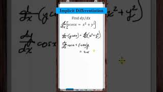 Implicit differentiation  ycosx  x2  y2 [upl. by Oilisab862]