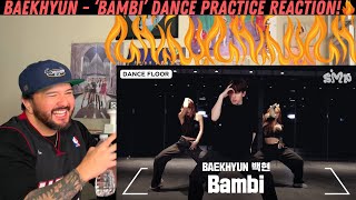 BAEKHYUN  ‘Bambi’ Dance Practice Reaction [upl. by Filip]