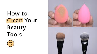 How to Clean Makeup Brushes and Sponges 🧼 Sephora Beauty Newbie [upl. by Aicilav]