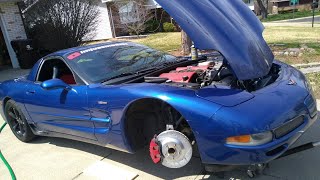 C5 CORVETTE POWERSTOP BRAKE KIT INSTALL AND REVIEW [upl. by Santa]