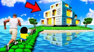 SHINCHAN AND FRANKLIN BOUGHT THE MASSIVE MANSION FLOATING ON A LAKE IN GTA 5 [upl. by Aidan]