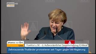 Gewerkschaftstag IG Metall  Rede von Angela Merkel am 25112013 [upl. by Ellesor]