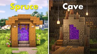 3 Simple Nether Portal Design Ideas for Survival Minecraft [upl. by Morlee]