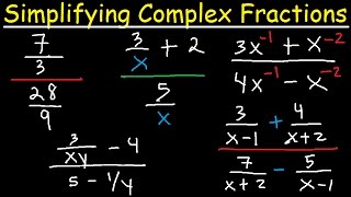 Algebra  Simplifying Complex Fractions [upl. by Ludlew173]