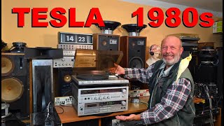 1980s Vintage TESLA HiFi Set  820A stereo receiver  SM 261 cassette recorder  MC 600Q turntable [upl. by Aisemaj]