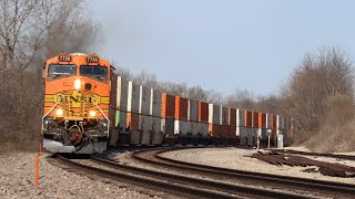 BNSF Trains Around Galesburg Illinois  Spring 2022 [upl. by Timothea778]