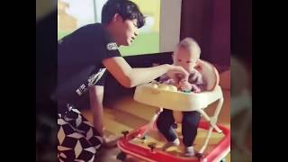 Kim Heechul Super Junior plays with baby [upl. by Kaylyn382]